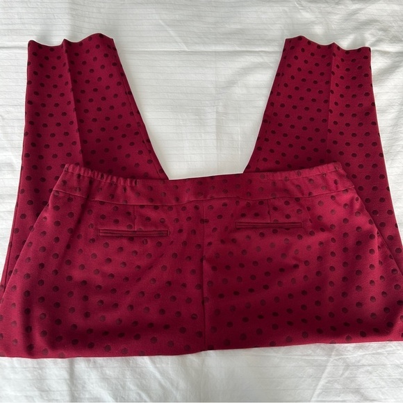 Talbots Heritage Ankle Pants 18W Petite Burgundy Wine Jacquard Dot Stretch Plus - Picture 12 of 16